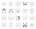Set of cartoon doodles and graphics of animals, creatures, mammals and wild animals from the zoo and graphics useful for doodles o Royalty Free Stock Photo